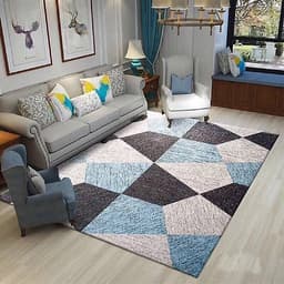 Thảm trải sàn Sofa sang trọng hiện đại trang trí phòng khách Bali in 3D Nhung nỉ lì cao cấp BL09 - Khối tròn vàng