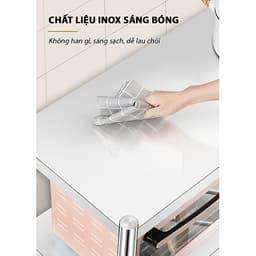 Kệ đa năng để lò sóng Inox 304 trắng chống han gỉ, kệ để đồ nặng nhà bếp cao cấp VANDO kệ tủ tiện lợi