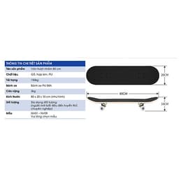 Ván Trượt 80 cm - Ván Trượt Có Nhám Chống Trượt, Ván Trượt Gỗ Chống Nước Cực Tốt Chịu Lực Tốt, Ván trượt người lớn, ván trượt thế thao, ván trượt skate board, thể thao ngoài trời