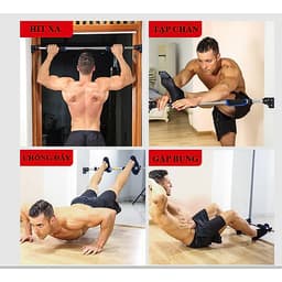 Combo Xà Đơn Treo Tường 2021 Chốt Chống Xoay Chịu Lực 300kg + Găng Tay Tập Xà