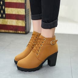 Giày bốt martin nữ cao gót thiết kế buộc dây cho nữ