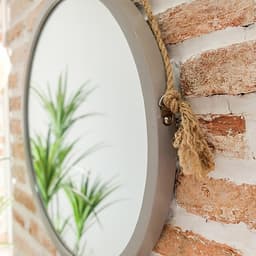 Gương Tròn Soi Trang Điểm Treo Tường Khung Gỗ Hàn Quốc Mia Mirror Nội Thất Kiểu Hàn BEYOURs