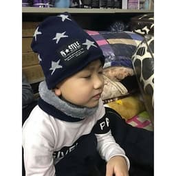 Set Mũ len kèm khăn hình sao có lót lông cho bé 