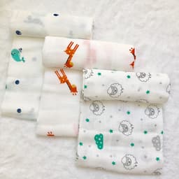 Hộp 2 khăn sợi tre lụa đa năng cho bé - Siêu thấm hút, Mềm mịn, An toàn cho da bé - kích thước 77x77cm