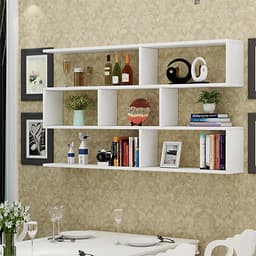 Kệ sách treo tường - Kệ gỗ trang trí 3 tầng dài 120cm x rộng 75cm  x sâu 20cm