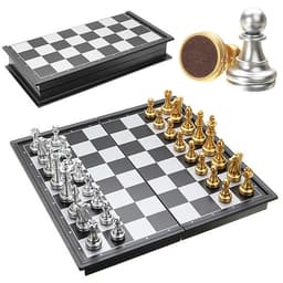Bộ cờ Vua nam châm Quân Nhũ Bạc Vàng cao cấp
