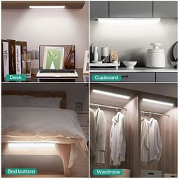 Đèn ngủ cảm ứng gắn giường, cầu thang, toilet, tủ đồ, tự động bật/tắt ánh sáng ban đêm, sạc bằng USB