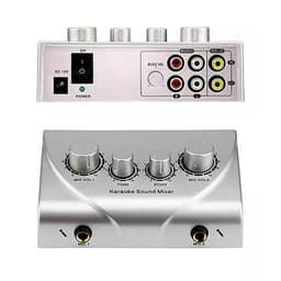 Bộ Trộn Âm Thanh Karaoke Sound Mixer Hỗ Trợ Độ Vang Cho Echo Ka-Raoke Đầu Vào Mic Kép Có Dây Cáp VINETTEAM -Hàng Chính Hãng