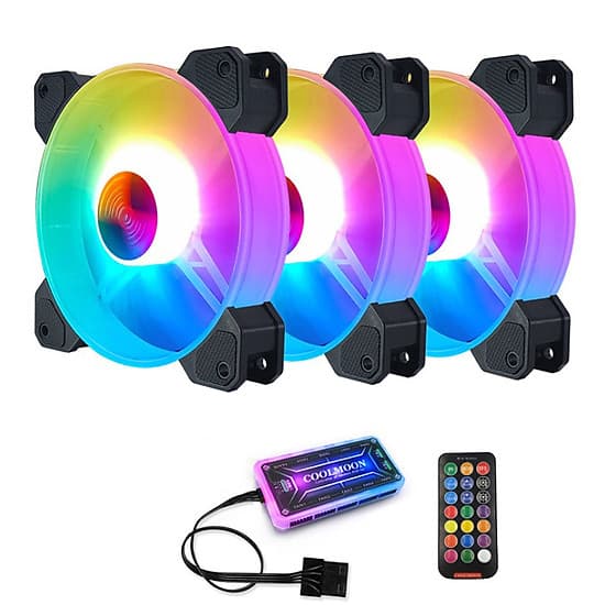 Bộ quạt tản nhiệt máy tính Coolmoon X RGB - Hàng nhập khẩu
