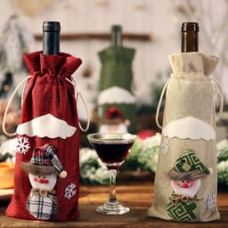 Túi Trang Trí Chai Rượu Vang Họa Tiết Giáng Sinh
