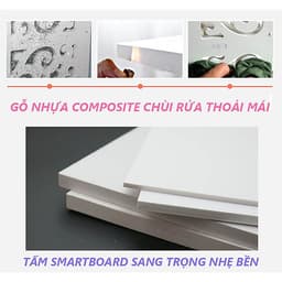Kệ đựng mỹ phẩm, để đồ trang điểm, đồ trang sức, kệ gỗ để bàn kèm gương trang điểm cao cấp - Tặng kèm móc khóa khung hình thời trang