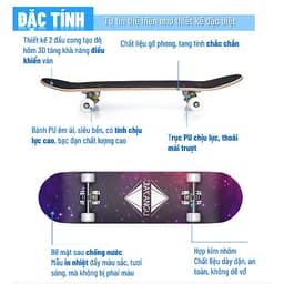 Ván Trượt 80 cm - Ván Trượt Có Nhám Chống Trượt, Ván Trượt Gỗ Chống Nước Cực Tốt Chịu Lực Tốt, Ván trượt người lớn, ván trượt thế thao, ván trượt skate board, thể thao ngoài trời