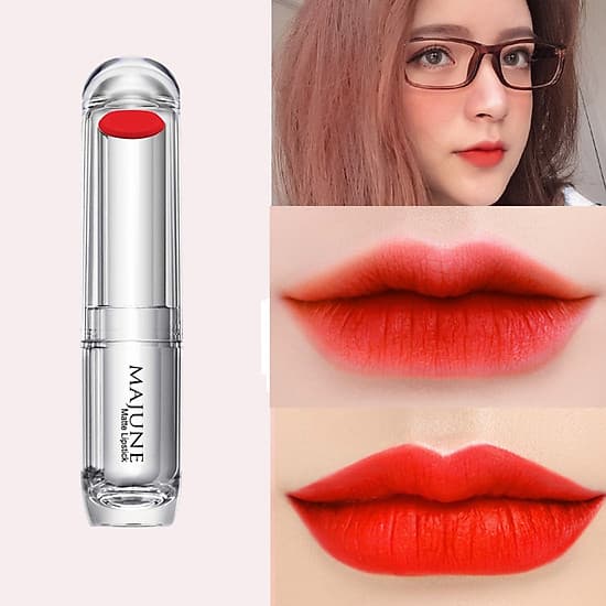 Son môi màu đỏ cam lên màu tươi tắn, dễ dùng Majune Việt Nam 3.5g/cây