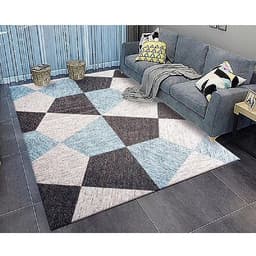 Thảm trải sàn Sofa sang trọng hiện đại trang trí phòng khách Bali in 3D Nhung nỉ lì cao cấp BL09 - Khối tròn vàng