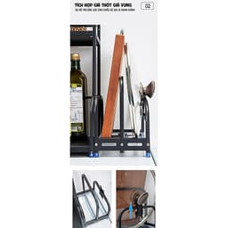 Kệ Gia Vị Thông Minh Đa Năng Lưu Trữ Toàn Bộ Dụng Cụ Nhà Bếp Gọn Gàng Khoa Học, Inox 304 Sơn Tĩnh Điện 5 Lớp