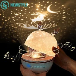 Chill Party-Đèn Chiếu Ngàn Sao 6 phong cách kiêm đèn ngủ xoay tự động, tích hợp phát nhạc bằng Bluetooth nhiều màu sắc tuyệt đẹp, sạc lại bằng USB
