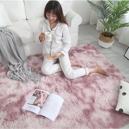 Thảm Lông Xù Màu Loang