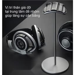 Giá treo tai nghe chụp tai nhôm nguyên khối đầu đỡ lớn bọc da cao cấp