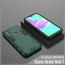 Ốp lưng cho Xiaomi Redmi Note 7 - iRON - MAN - Nhựa PC cứng viền dẻo chống sốc VER 2