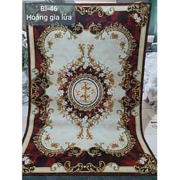 Thảm trang trí trải sàn Sofa phòng khách sang trọng hiện đại Bali in 3D Nhung nỉ lì cao cấp BL41 - Đa Giác Cam
