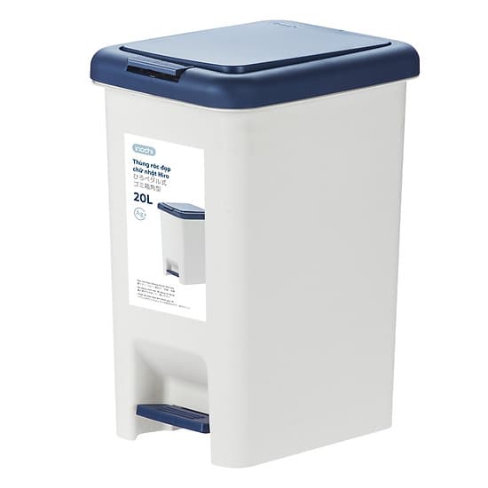 Thùng rác đạp chữ nhật Hiro 20L