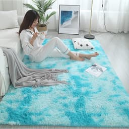 Thảm Lông Xù Màu Loang