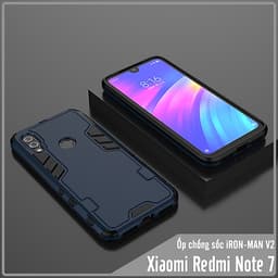 Ốp lưng cho Xiaomi Redmi Note 7 - iRON - MAN - Nhựa PC cứng viền dẻo chống sốc VER 2