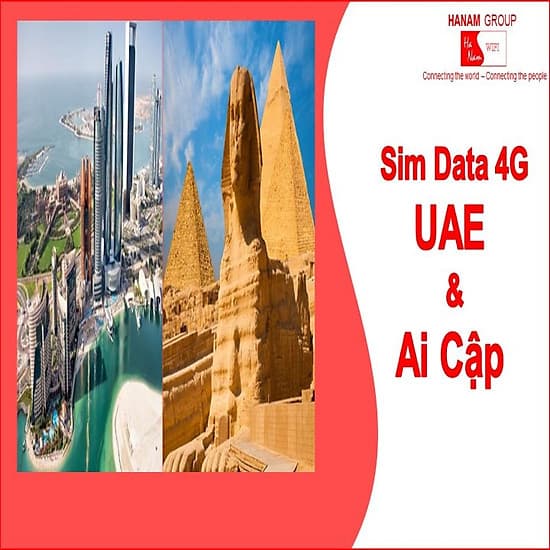 Sim Data 4G UAE-Ai Cập Không Giới Hạn Dung Lượng