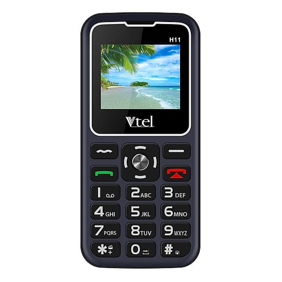 Điện thoại Vtel Happy H11 (Điện thoại cho người già - 2 Sim) - Gọi SOS khẩn,  Số To, Chữ To, Loa to, FM loa ngoài, Pin lớn, Thiết Kế Đẹp - Hàng Chính Hãng