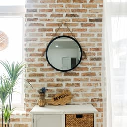 Gương Tròn Soi Trang Điểm Treo Tường Khung Gỗ Hàn Quốc Mia Mirror Nội Thất Kiểu Hàn BEYOURs