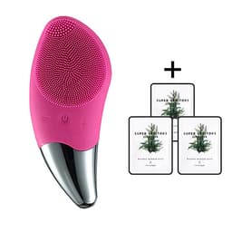 Máy Rửa Mặt Mini Massage Làm Sạch Sâu Tích Hợp Sóng Âm BR-1020 + Tặng 3 gói sữa rửa mặt thải độc Super Vegitoks Cleanser 3ml