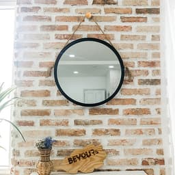 Gương Tròn Soi Trang Điểm Treo Tường Khung Gỗ Hàn Quốc Mia Mirror Nội Thất Kiểu Hàn BEYOURs