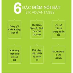 2 Cuộn Túi Hút Chân Không Thực Phẩm Một Mặt Nhám Một Mặt Trơn Dạng Hạt Mịn Hàng Chính Hãng