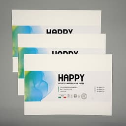Combo 3 Tệp Giấy Vẽ Màu Nước Happy Artists' Watercolor Paper 300gsm