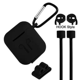 Phụ kiện chống rớt Airpods gồm hộp silicon đựng có móc khoá và dây silicon nối tai nghe quàng cổ, bao bảo vệ tai nghe, đế xỏ đồng hồ cho tai nghe Airpods (không gồm tai nghe)