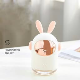 Mua 1 Máy Phun Sương 350ml Khuếch Tán Hơi Nước Có Đèn Led Làm Đèn Ngủ Sạc USB Tặng 1 Xà Phòng Giấy Khô Rửa Tay Bỏ Túi Tiện Lợi - TAI GẤU - HÔNG