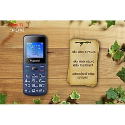 ĐIỆN THOẠI DI ĐỘNG NGƯỜI GIÀ MASSTEL FAMI 11,loa to, sóng khỏe,2 sim,bàn phím đọc số,FM không dây,dùng sim Viettel,Vinaphone,Mobifone hàng chính hãng