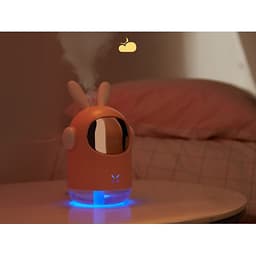 Mua 1 Máy Phun Sương 350ml Khuếch Tán Hơi Nước Có Đèn Led Làm Đèn Ngủ Sạc USB Tặng 1 Xà Phòng Giấy Khô Rửa Tay Bỏ Túi Tiện Lợi - TAI GẤU - HÔNG