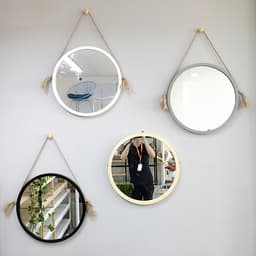 Gương Tròn Soi Trang Điểm Treo Tường Khung Gỗ Hàn Quốc Mia Mirror Nội Thất Kiểu Hàn BEYOURs