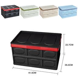 COMBO HỘP ĐỰNG ĐỒ ĐỂ CỐP XE Ô TÔ GẬP GỌN ĐEN VIỀN ĐỎ + 5 VIÊN SỦI RỬA KÍNH (TẶNG TÚI BẠC CHỐNG NƯỚC CAO CẤP)