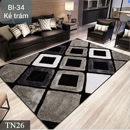 Thảm trải sàn BALI loại 1m6 x2m3 mẫu kẻ thảm trải sàn nỉ lì