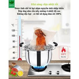 2 Cuộn Túi Hút Chân Không Thực Phẩm Một Mặt Nhám Một Mặt Trơn Dạng Hạt Mịn Hàng Chính Hãng