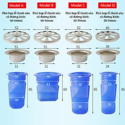 Phụ kiện Silicone lắp thoát sàn chống mùi hôi vi khuẩn trào ngược lên