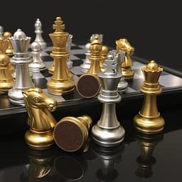Bộ cờ Vua nam châm Quân Nhũ Bạc Vàng cao cấp