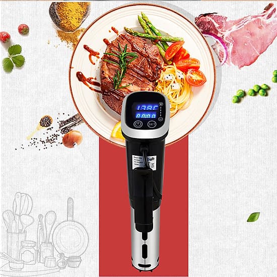 Máy nấu chậm sous vide IPX7 công nghệ chống thấm với màn hình LED và ổ cắm chuẩn châu Âu