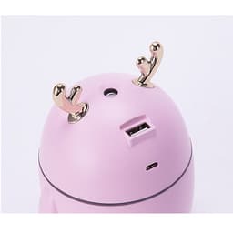 Mua 1 Máy Phun Sương 350ml Khuếch Tán Hơi Nước Có Đèn Led Làm Đèn Ngủ Sạc USB Tặng 1 Xà Phòng Giấy Khô Rửa Tay Bỏ Túi Tiện Lợi - TAI GẤU - HÔNG