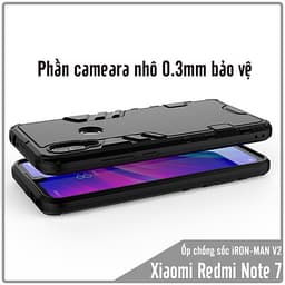 Ốp lưng cho Xiaomi Redmi Note 7 - iRON - MAN - Nhựa PC cứng viền dẻo chống sốc VER 2