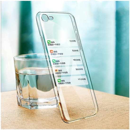 Ốp Lưng Kính Cường Lực Trong Suốt Hoàn Toàn. Lưng Kính Không Ố Vàng, Viền Máy Dẻo Cho Iphone 7/8