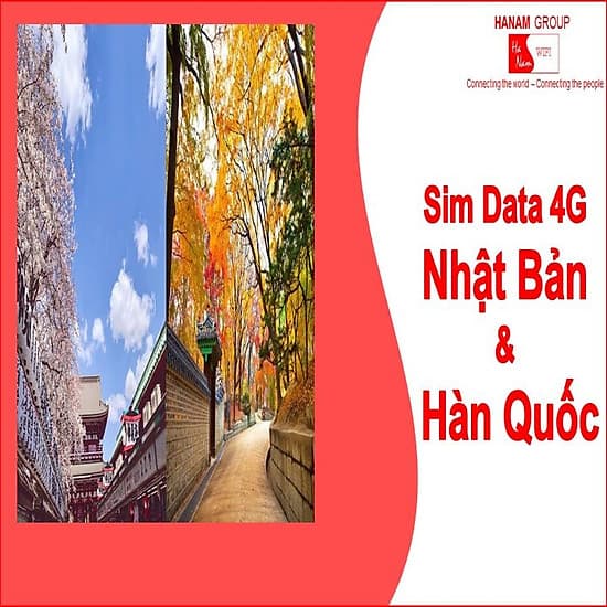 Sim Data 4G Nhật Bản - Hàn Quốc Không Giới Hạn Dung Lượng