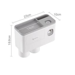 KỆ TREO BÀN CHẢI ĐÁNH RĂNG, TÍCH HỢP ĐỒ LẤY KEM THÔNG MINH (2 LY)